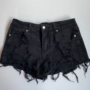2Sable Hammer Jean distressed black jean shorts M
